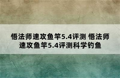 悟法师速攻鱼竿5.4评测 悟法师速攻鱼竿5.4评测科学钓鱼